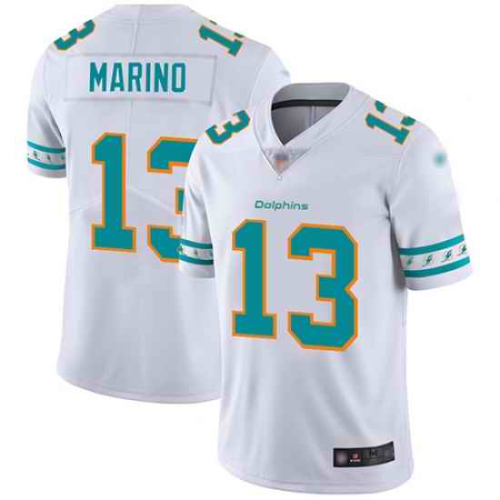 Dolphins 13 Dan Marino White Mens Stitched Football Limited Team Logo Fashion Jersey